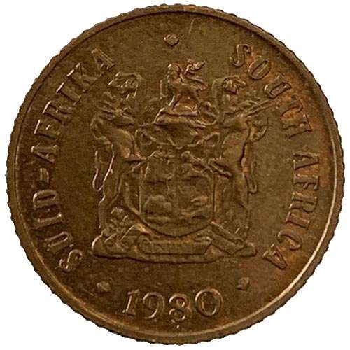 1980 South Africa coat of arms 1c bronze