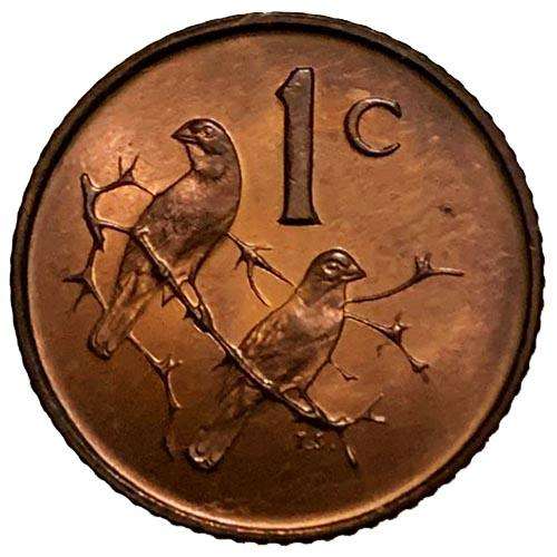 1967 South Africa English 1c uncirculated bronze