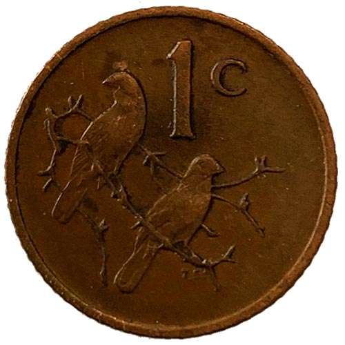 1972 South Africa coat of arms 1c bronze
