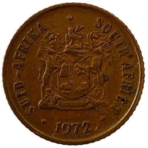 1972 South Africa coat of arms 1c bronze