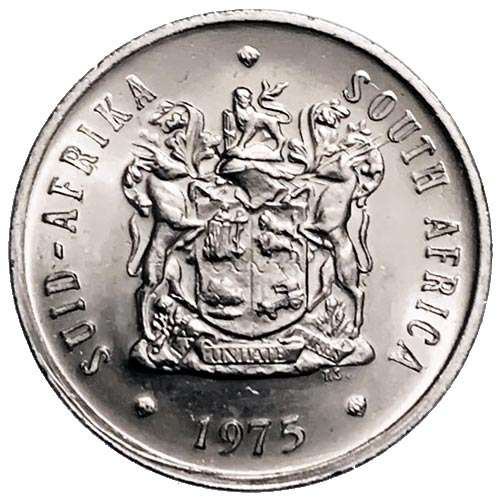 1975 South Africa 20c uncirculated nickel
