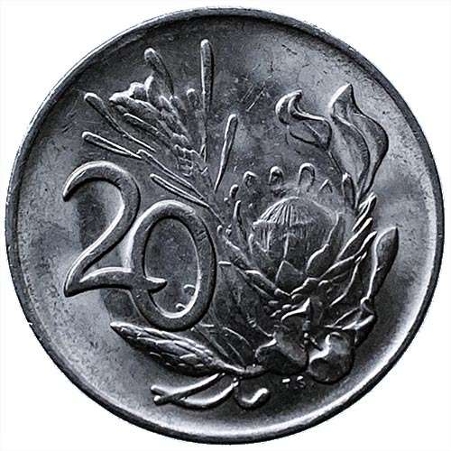 1989 South Africa 20c pure nickel Very Fine