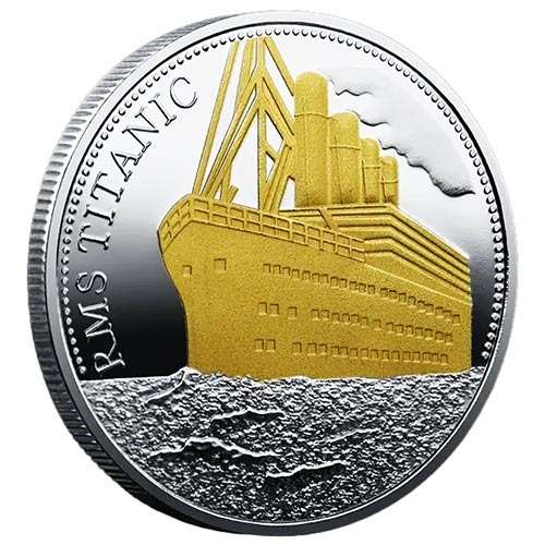 Titanic 35mm bi-metal plated medallion