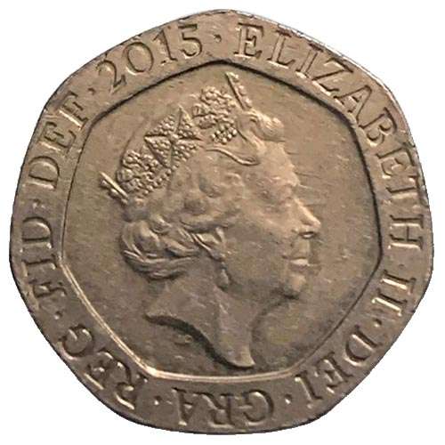 2015 United Kingdom 20p Elizabeth II 5th portrait, Royal Shield