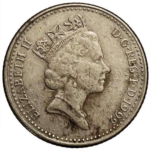 1992 United Kingdom 10 New Pence Queen Elizabeth II 2nd Portrait