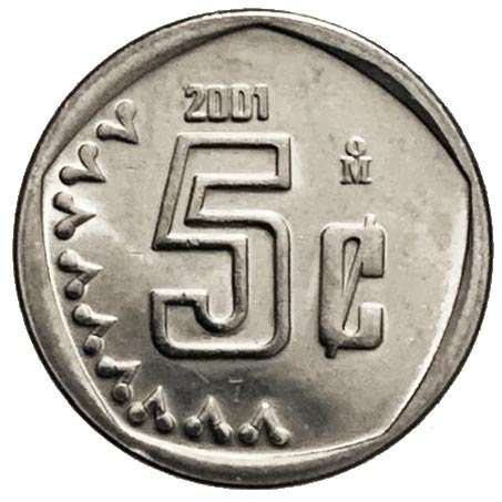 2001 Mexico 5 Centavos Uncirculated