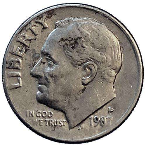 1987 USA Roosevelt Dime D 17,9mm copper-nickel clad