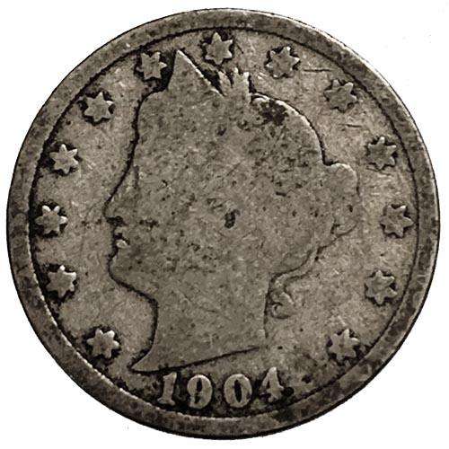 1904 USA 5 Cents Liberty Nickel