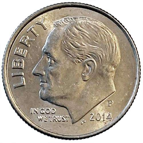 2014 USA 1 Roosevelt Dime D 17,9mm copper-nickel clad Extra Fine
