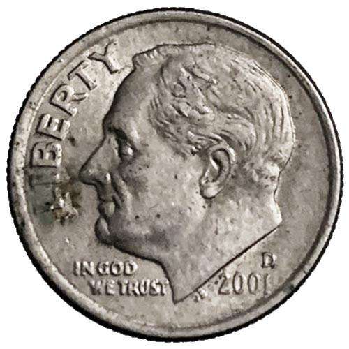 2001 USA Roosevelt Dime D 17,9mm copper-nickel clad