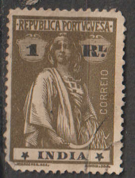 Portuguese India Ceres Stripped Paper 1913