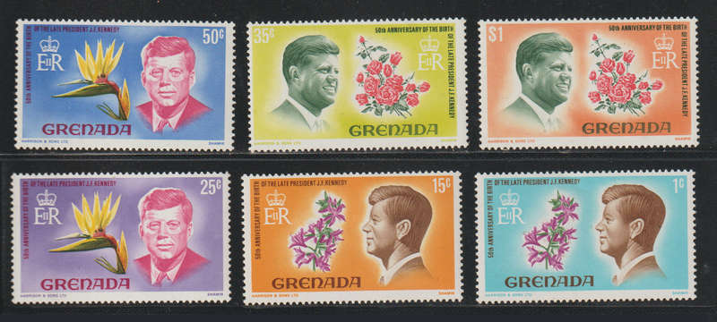 Grenada UMM Set The 50th Anniversary of the Birth of President Kennedy 1968