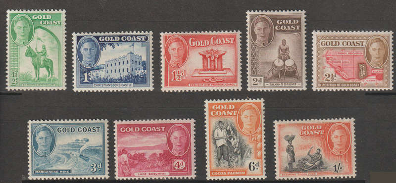 Gold Coast UMM Part Set King George VI & Christiansborg Castle Accra 1938
