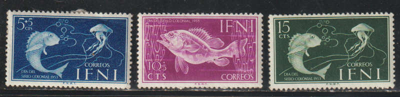 Ifni Part Set Stamp Day Fish 1953