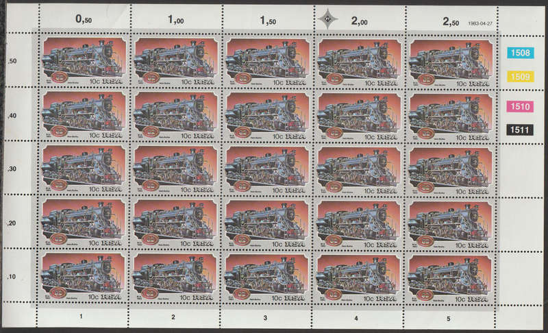 South Africa UMM Fullsheet Steam Railway Locomotives 1983