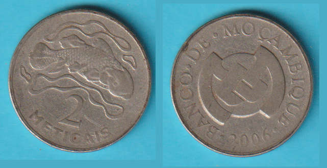 Mozambique 2 Meticais 2006