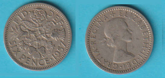 Great Britain 6 Pence 1957