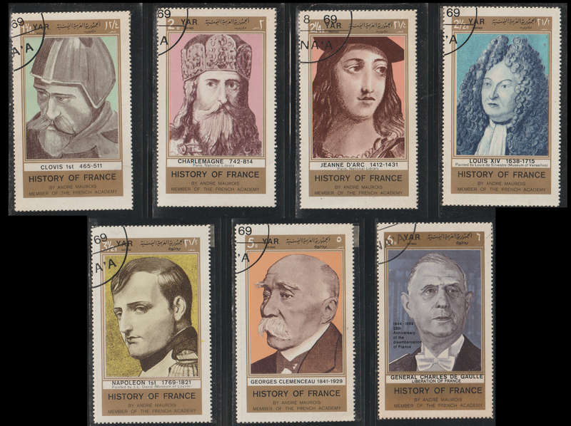 North Yemen Personalities of French History 1969 CV R200+