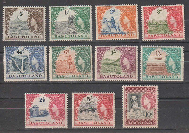 Basutoland UMM Set Queen Elizabeth II 1954
