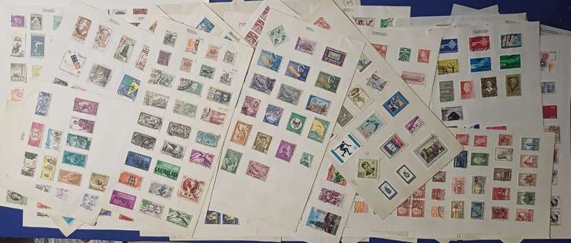 54 Album Pages With 1000 World Stamps @ 20c Each (Not Checked)