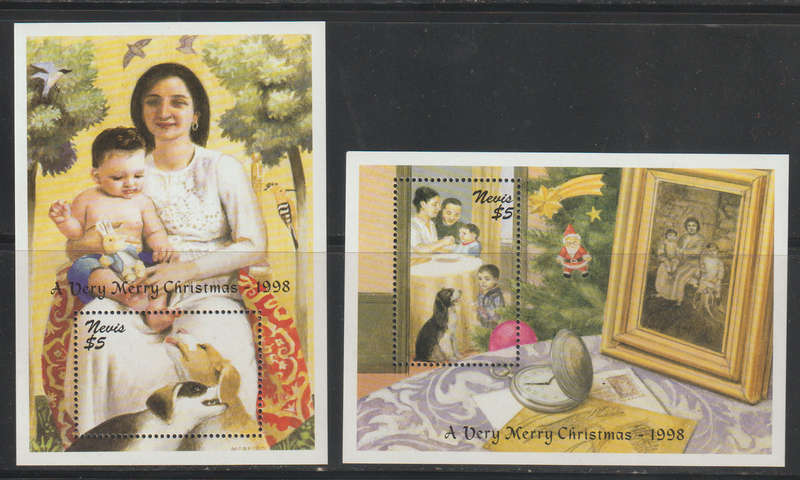 Nevis 2 UMM Minisheets Christmas 1998