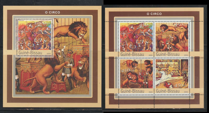Guinea Bissau 2 UMM Minisheet Circus 2003
