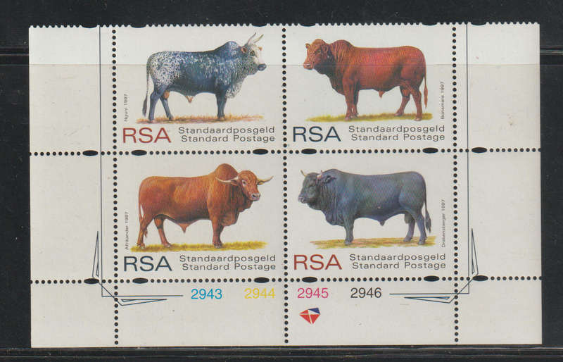 Face Value R27-20 UMM Sheetlit Cattle Breeds 1997 Standard Postage