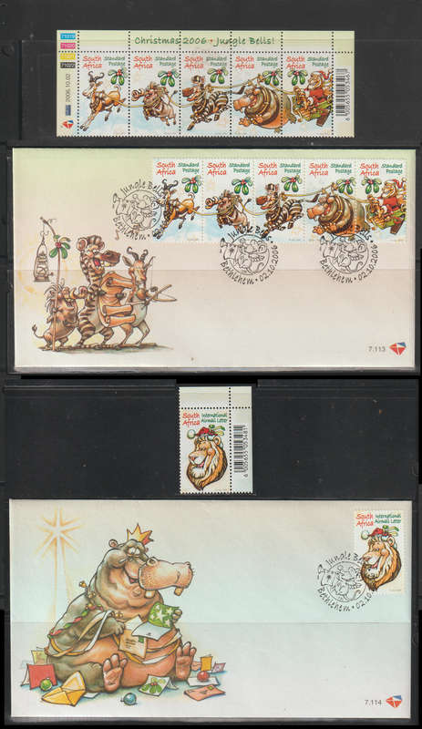 South African Christmas 2006 Standard Postage Stamps and FDC`s
