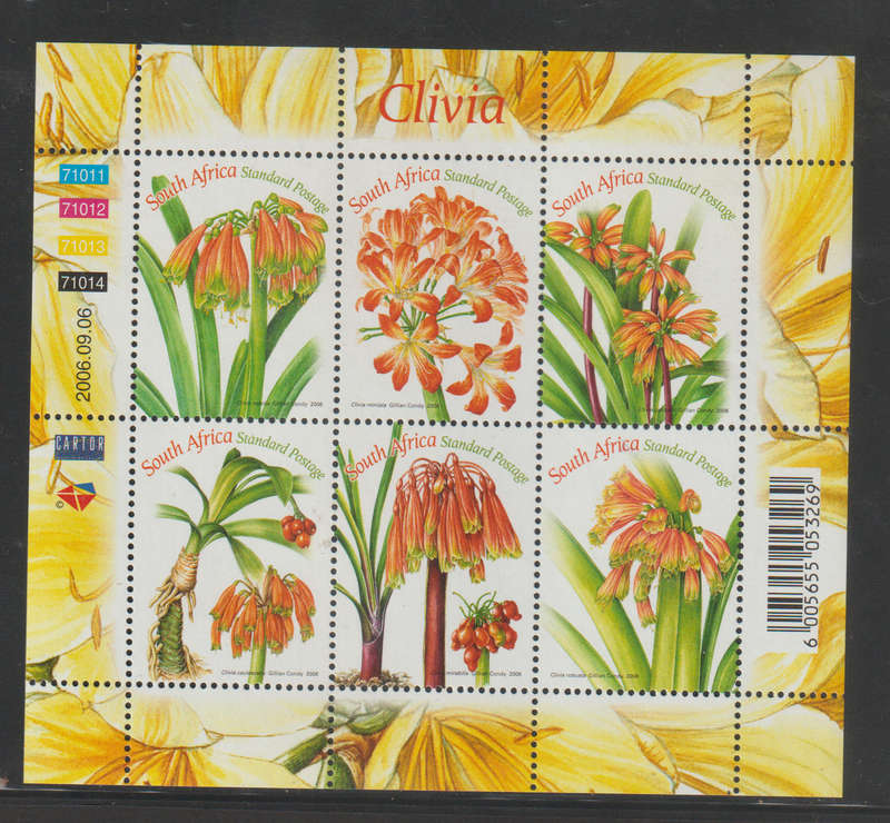 South Africa UMM Minisheet Flora Clivias 2006 CV R160