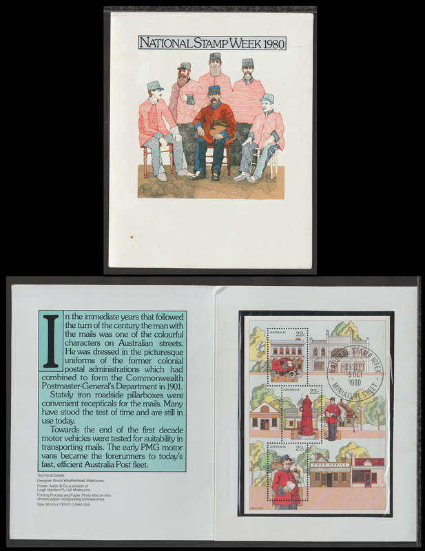 Australia 1980 National Stamp Week UMM Minisheet in presentation Folder SG MS757