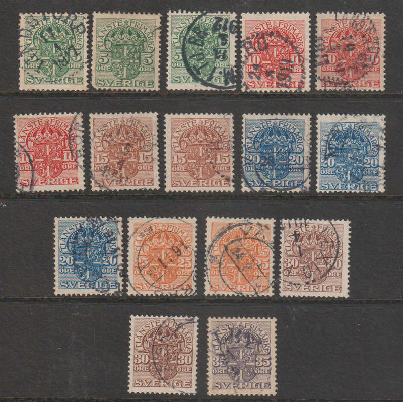 Sweden Official Stamp Coat of Arms 1910-19