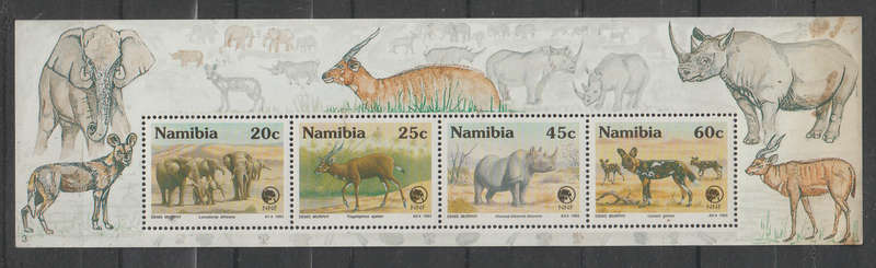 Namibia UMM Minisheet Namibia Nature Foundation Rare and Endangered Species 1993