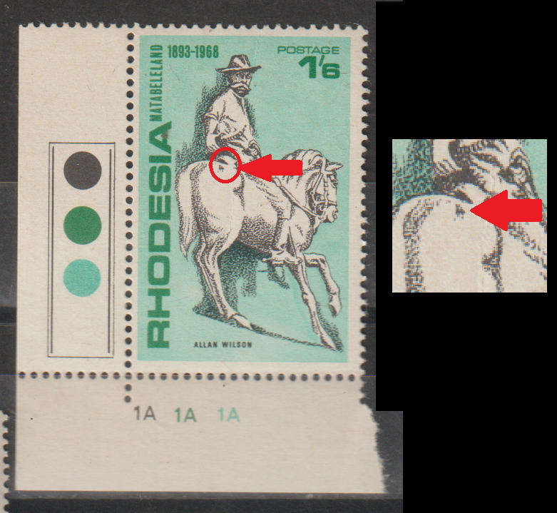 Rhodesia 1968 Variety Spot on Horses Back