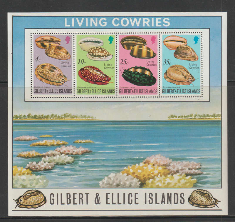 Gilbert and Ellice Islands UMM Minisheet Cowrie Shells 1975