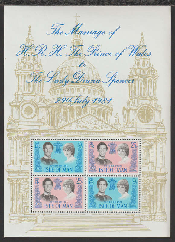 Isle of Man UMM Minisheet Royal Wedding of Prince Charles and Lady Diana Spencer 1981 CV R140
