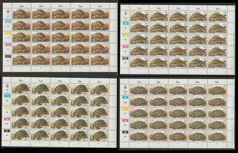 South West Africa UMM Set in Fullsheets Tortoises 1982 CV R980