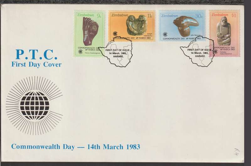 Zimbabwe FDC Commonwealth Day Sculptures 1983 CV R90+
