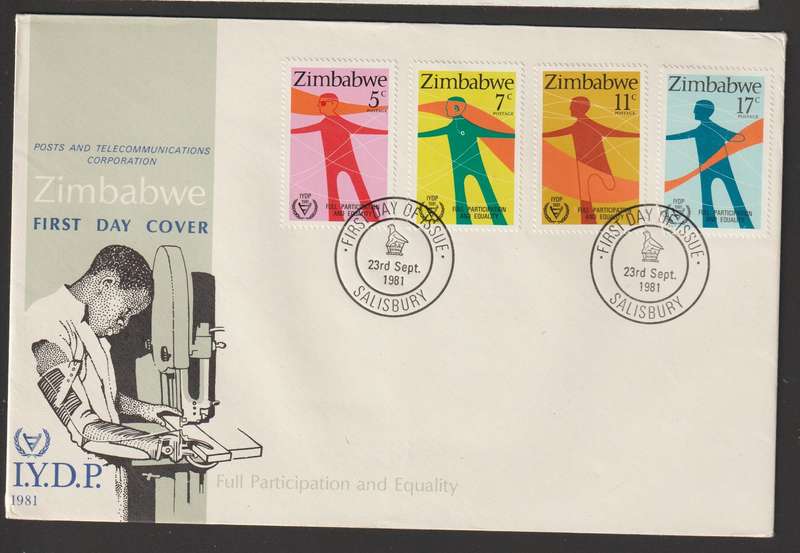 Zimbabwe FDC International Year of Disabled Persons 1981 CV R35+