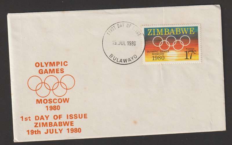 Zimbabwe FDC Olympic Games Moscow, USSR 1980