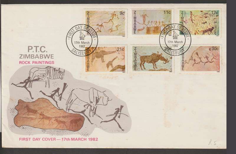 Zimbabwe FDC Rock Paintings 1982 CV R280+