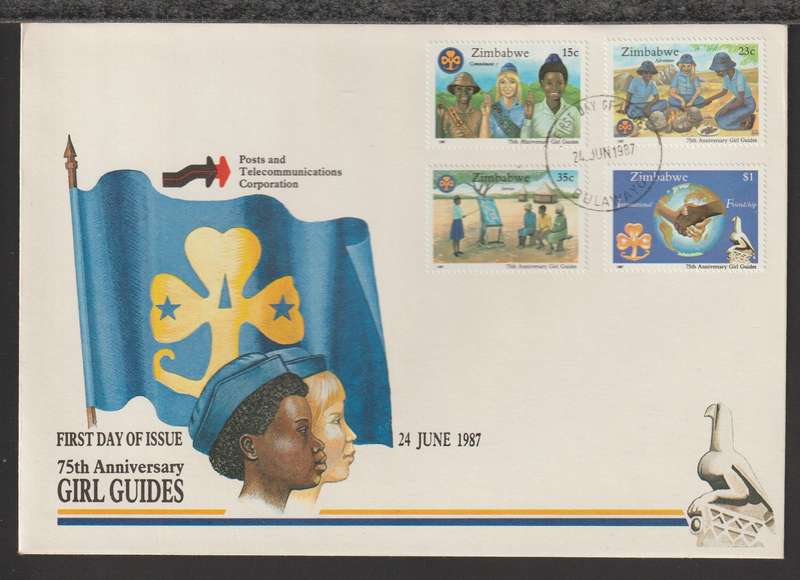 Zimbabwe FDC The 75th Anniversary of Girl Guides Association of Zimbabwe 1987 CV R110+