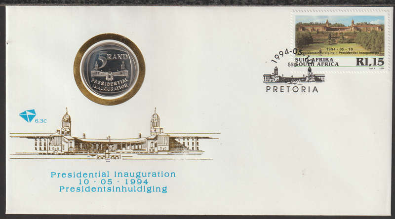 South Africa 1994 Mandele Inauguration FDC With Proof R5 (With Steps)