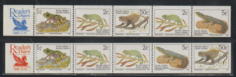 SA 2 UMM Strips of 5 Stamps (Blue and Red)