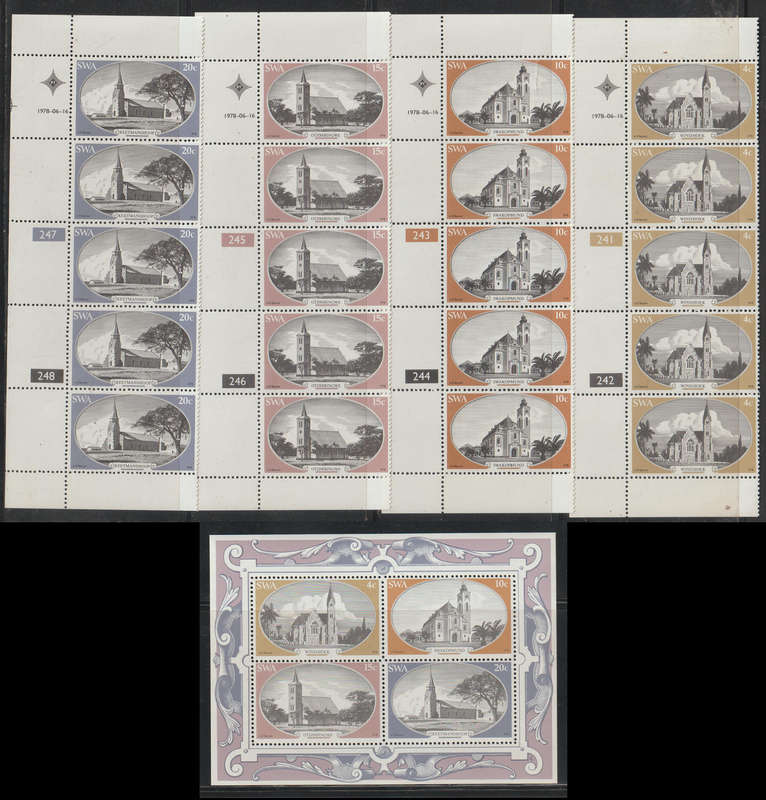 SWA UMM Control Blocks and Minisheet Historic Churches 1978