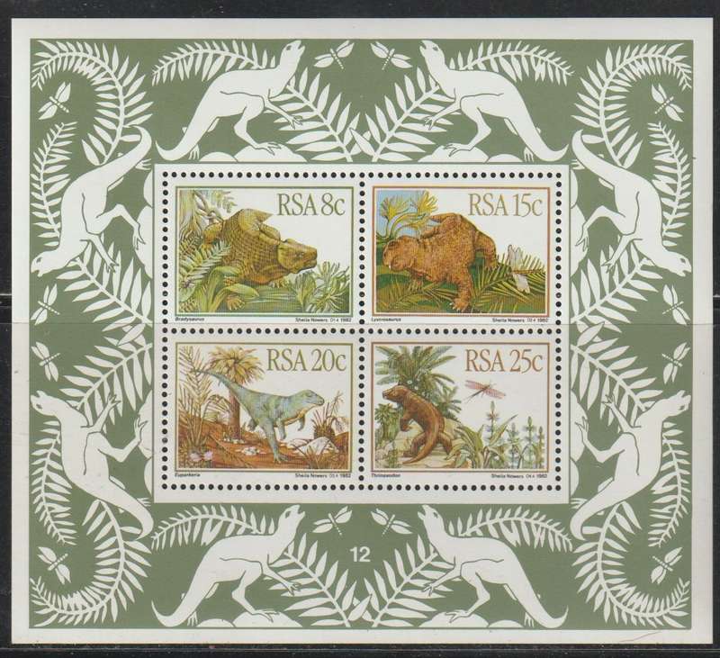 South Africa UMM Mini Sheet Dinosaurs 1982 CV 120+