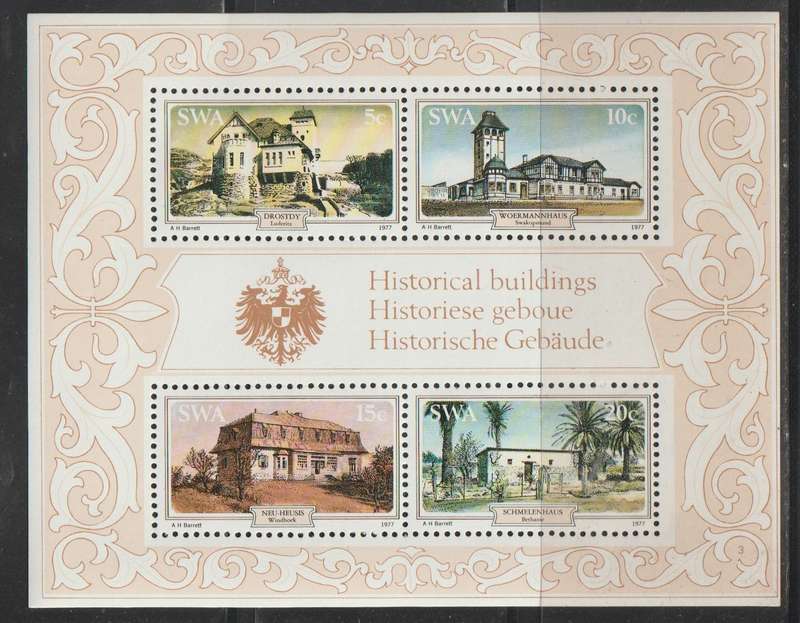SWA UMM Mini Sheet Historic Houses 1977 CV R80+
