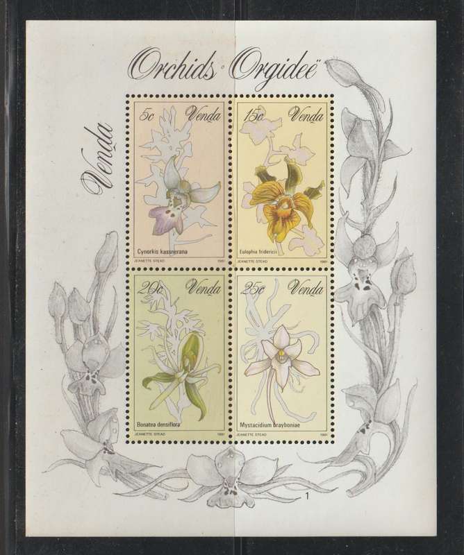 Venda UMM Mini Sheet Orchids 1981 CV R60+