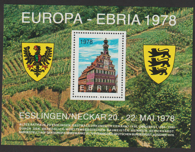 Germany UMM Minisheet Europa Ebria 1978