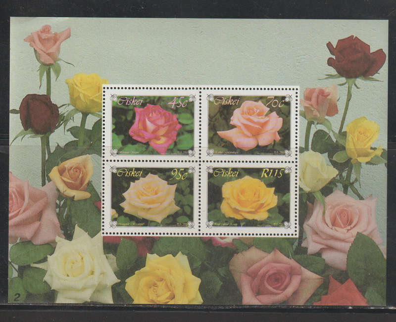 Ciskei UMM Minisheet Flowers Roses 1994 CV R125
