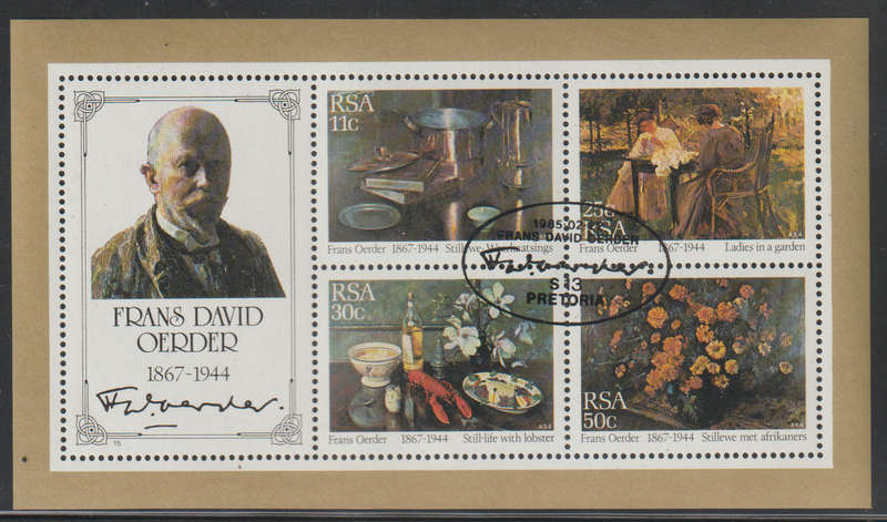 South Africa CTO Minisheet Paintings by Frans Oerder 1985